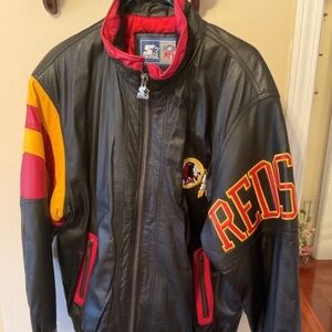 Men's XL Black Leather Washington Redskins Starter NFL Jacket NWOT(SOLD)
